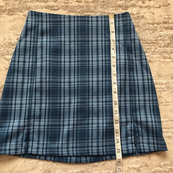 Pacsun Blue Plaid Mini Skirt Size Small - Picture 5 of 8